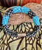 Bracelet - Aqua Blue Dragon Scales with Steel Grey Necklace -7.75"