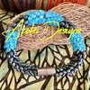 Bracelet - Aqua Blue Dragon Scales with Steel Grey Necklace -7.75"