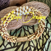 Baroque Cream with Yellow Picasso Dragon Scale beaded bracelet  - 7" (fits an 6.5 "- 7." wrist)