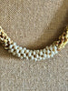 Yellow Dragon Scales w/ White Baroque Glass Beads  Necklace  - 27"