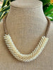 Lavender Brown Picasso with Off-White Mini Daggers Necklace Lei - 22"