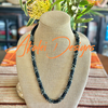 Black Segmented with Luster Dragon Scale Necklace Lei  -29"