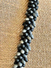 Black & Silver Spiral Dragon Scale Necklace Lei  -27"