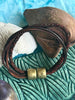 Woven with Leather & Suede  6-Cord Wrap Leather Bracelet   -  7.5"  (Med-Large )