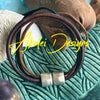 Brown Hues with Black 5-Cord Wrap Leather Bracelet   -  7.5"  (Med-Large )