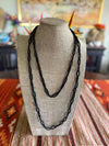 Japanese Black Silk Chain Fiber Necklace- 70" (Twisted Chains)