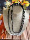 Japanese Black Silk Chain Fiber Necklace- 70" (Twisted Chains)