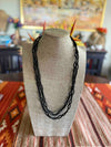 Japanese Black Silk Chain Fiber Necklace- 70" (Twisted Chains)