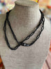 Japanese Black Silk Chain Fiber Necklace- 70" (Twisted Chains)