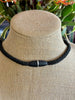 Denim Blue Golem Focal Bead Segmented Necklace Lei - 23"