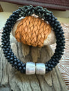 Bracelet - Matte Black with Black Picasso Magatama & Silver Magnet - (Various)