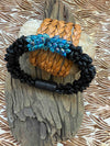 Bracelet - Matte Black Magatama with Cobalt Blue Lined Magatama - (various)