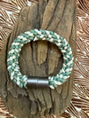 Bracelet - Two Toned Luster Turquoise and Cream Magatama - Various