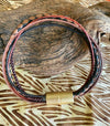 Brown Leather Cords with Brown Fiber 5-Cord Wrap Leather Bracelet  - 7." (Medium)