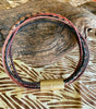 Brown Leather Cords with Brown Fiber 5-Cord Wrap Leather Bracelet  - 7." (Medium)