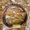 Brown Leather Cords with Brown Fiber 5-Cord Wrap Leather Bracelet  - 7." (Medium)