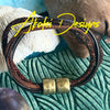 Woven with Leather & Suede  6-Cord Wrap Leather Bracelet   -  7.5"  (Med-Large )