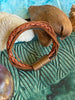 Camel toned & Brown 6-Cord Wrap Leather Bracelet w/ bronze toned Magnet  - 6"- 6.25"  (Small - Med)