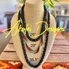 Matte Black Dragon Scales Necklace  Lei - 32"