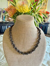 Matte Brown with Copper & Gold Gecko Beads Double Spiral Necklace - 25"