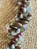 Matte Brown with Copper & Gold Gecko Beads Double Spiral Necklace - 25"