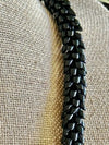 Glossy Black Dragon Scales Necklace  - 33"