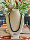 Glossy Black Dragon Scales Necklace  - 33"