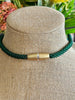 Beaded Green Edo Blended Necklace Lei - 29"