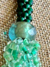 Beaded Green Edo Blended Necklace Lei - 29"