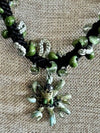 Green Octopus Art Jewelry Necklace Lei - 32"