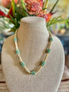 Hawaiian Lei Green Picasso Tear Drop Clusters  - 24"