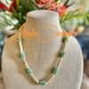 Hawaiian Lei Green Picasso Tear Drop Clusters  - 24"