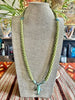 Humpback Whale Green w/ Blue Whale Focal Bead Necklace  - 39"