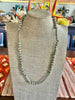 Japanese Metallic Green Fiber Necklace- 35" (Baroque )