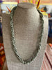 Japanese Metallic Green Fiber Necklace- 33" (Edo Yatsu Spirals)