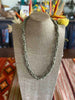 Japanese Metallic Green Fiber Necklace- 33" (Edo Yatsu Spirals)