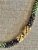 Matte Olive Green, Topaz with Yellow Picasso Segmented Dragon Scale  - 25"