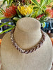 Brown Ribbon Fiber Necklace - 19.5"