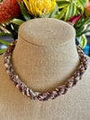 Brown Ribbon Fiber Necklace - 19.5"