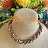 Brown Ribbon Fiber Necklace - 19.5"