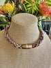 Brown Ribbon Fiber Necklace - 19.5"