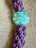 Gorgeous Lavender with Blue/Green Whale Pendent Glass Beaded Necklace - 32"