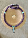 Gorgeous Lavender with Blue/Green Whale Pendent Glass Beaded Necklace - 32"