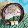 Lilac Braided Cord with Suede and Leather 6-Cord Wrap Leather Bracelet   -  6.5"  (Med)