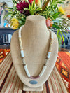 Beige Segmented Dragon Scale  Necklace Lei- 32"