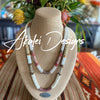 Beige Segmented Dragon Scale  Necklace Lei- 32"