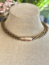 Matte Brown Dragon Scales w/ Baroque Glass Beads  Necklace  - 29"