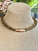 Matte Brown Dragon Scales w/ Baroque Glass Beads  Necklace  - 29"