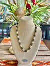 Metallic Brown with Yellow Picasso Dragon Scales Necklace  - 25"