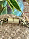 Matte Khaki Metallic Dragon Scales Lei - (31-33")